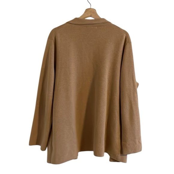 J. Crew Eloise Sweater Blazer Women’s Size Large Jacket Knit Cotton Wool Tan - Picture 3 of 8